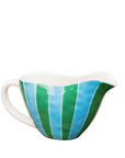 Noss | Gravy Jug | Green & Cornflower Blue Stripes