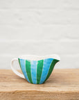 Noss | Gravy Jug | Green & Cornflower Blue Stripes