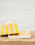 Noss | Large Butter Dish | Pink & Yellow Stripe