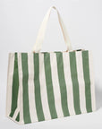 Carryall Beach Bag | The Vacay Olive Stripe