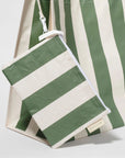 Carryall Beach Bag | The Vacay Olive Stripe