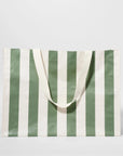 Carryall Beach Bag | The Vacay Olive Stripe