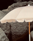 Beach Umbrella | Mango Bay Golden Mustard Stripe