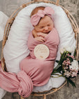 Baby Jersey Wrap & Topknot Set | Jewel
