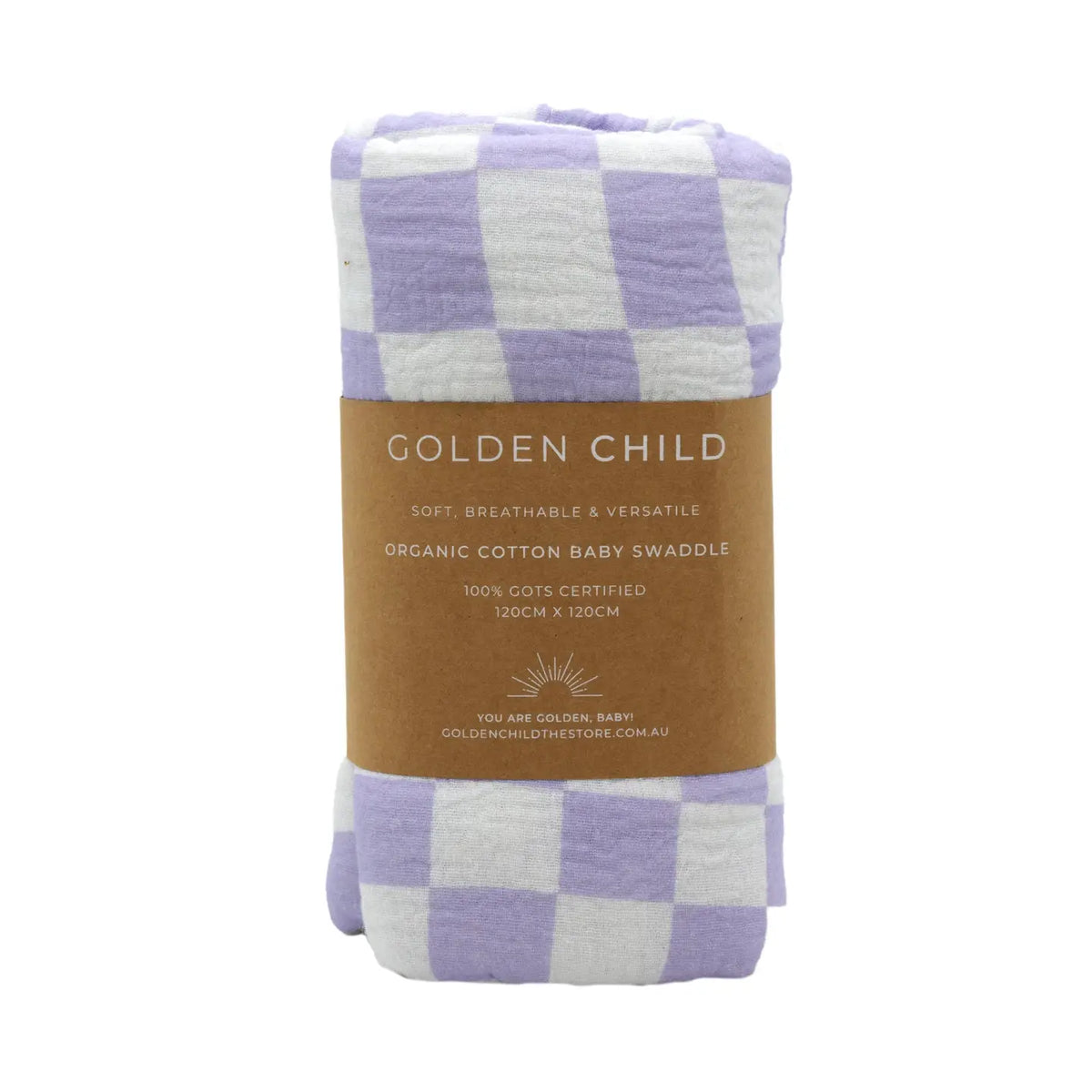 Organic Cotton Swaddle | Checked | Violet