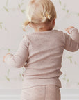 Jamie Kay | Organic Cotton Modal Long Sleeve Henley | Powder Pink Marle