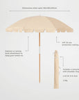Beach Umbrella | Mango Bay Golden Mustard Stripe