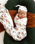 Baby Jersey Wrap & Beanie Set | Dino