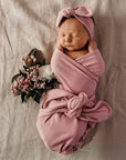 Baby Jersey Wrap & Topknot Set | Jewel