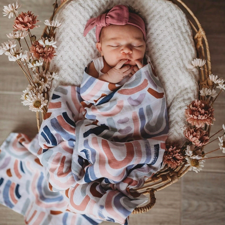 Organic Muslin Wrap | Rainbow Baby