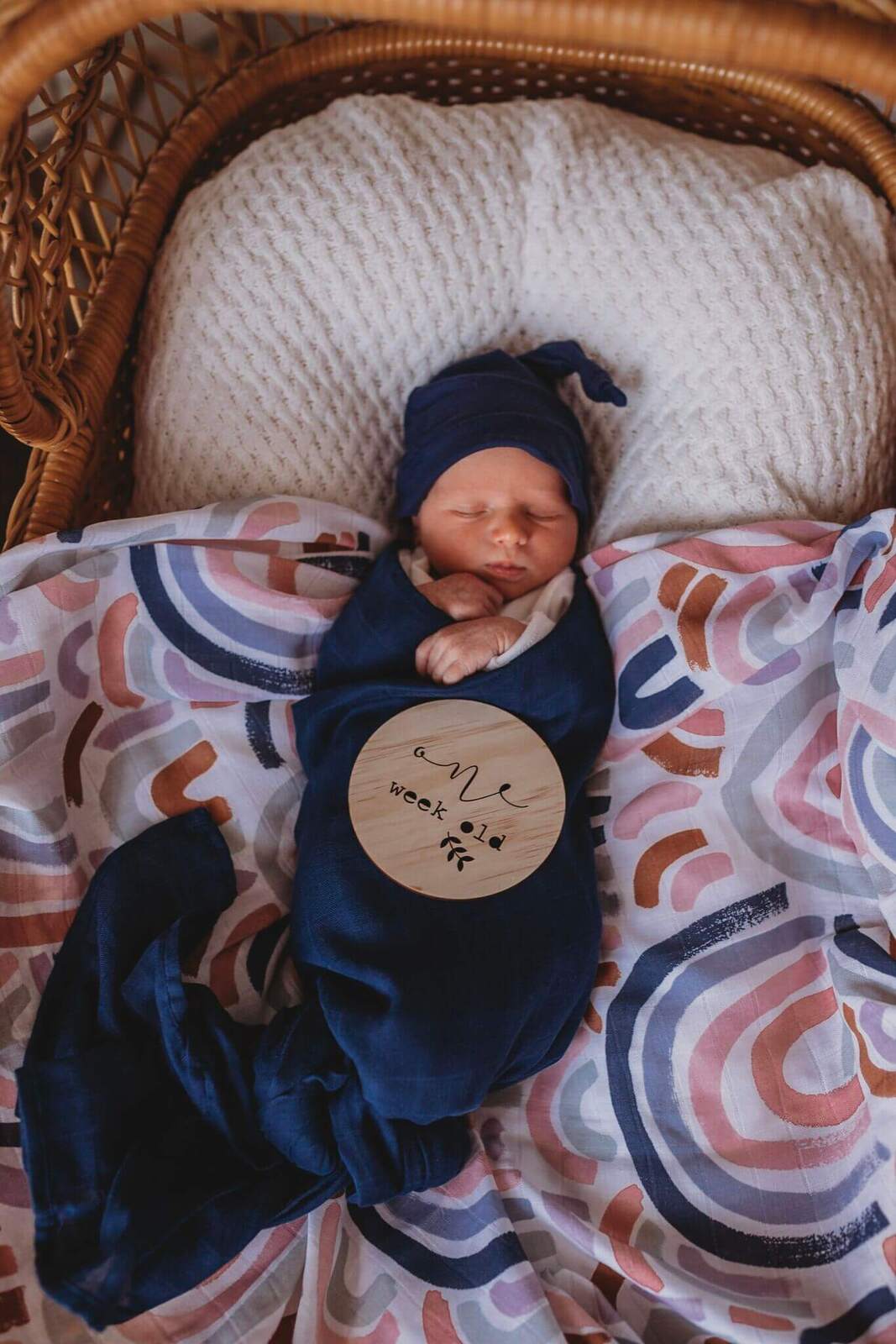 Organic Muslin Wrap | Navy